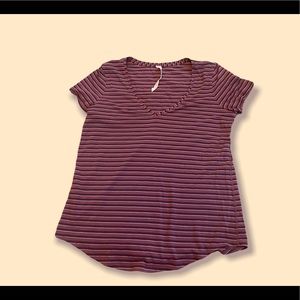 Lululemon Love Tee V-Neck Striped Womens Athletics T Shirt